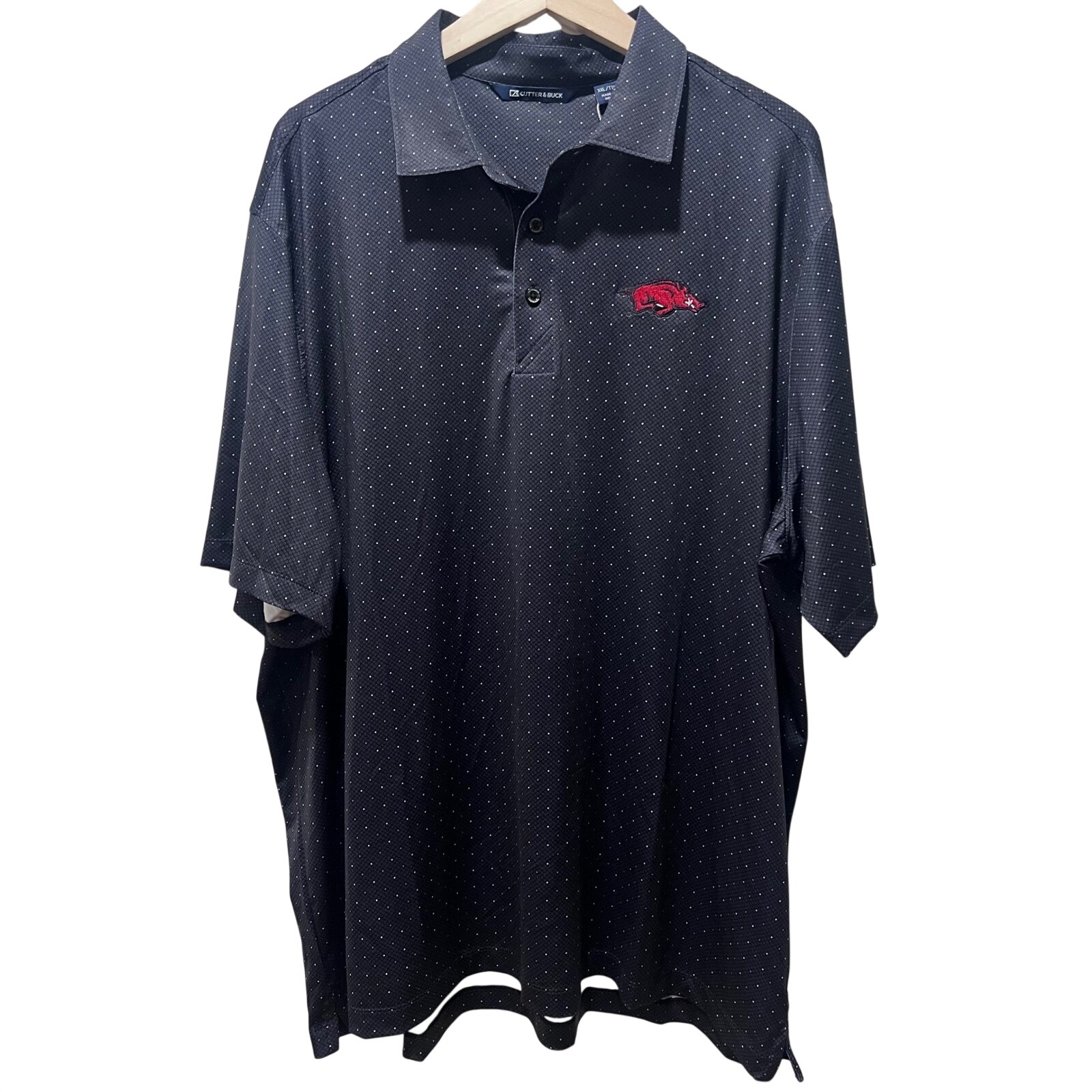 Arkansas Razorbacks Cutter & Buck Pike Double Dot Print Stretch Mens Polo L Tall